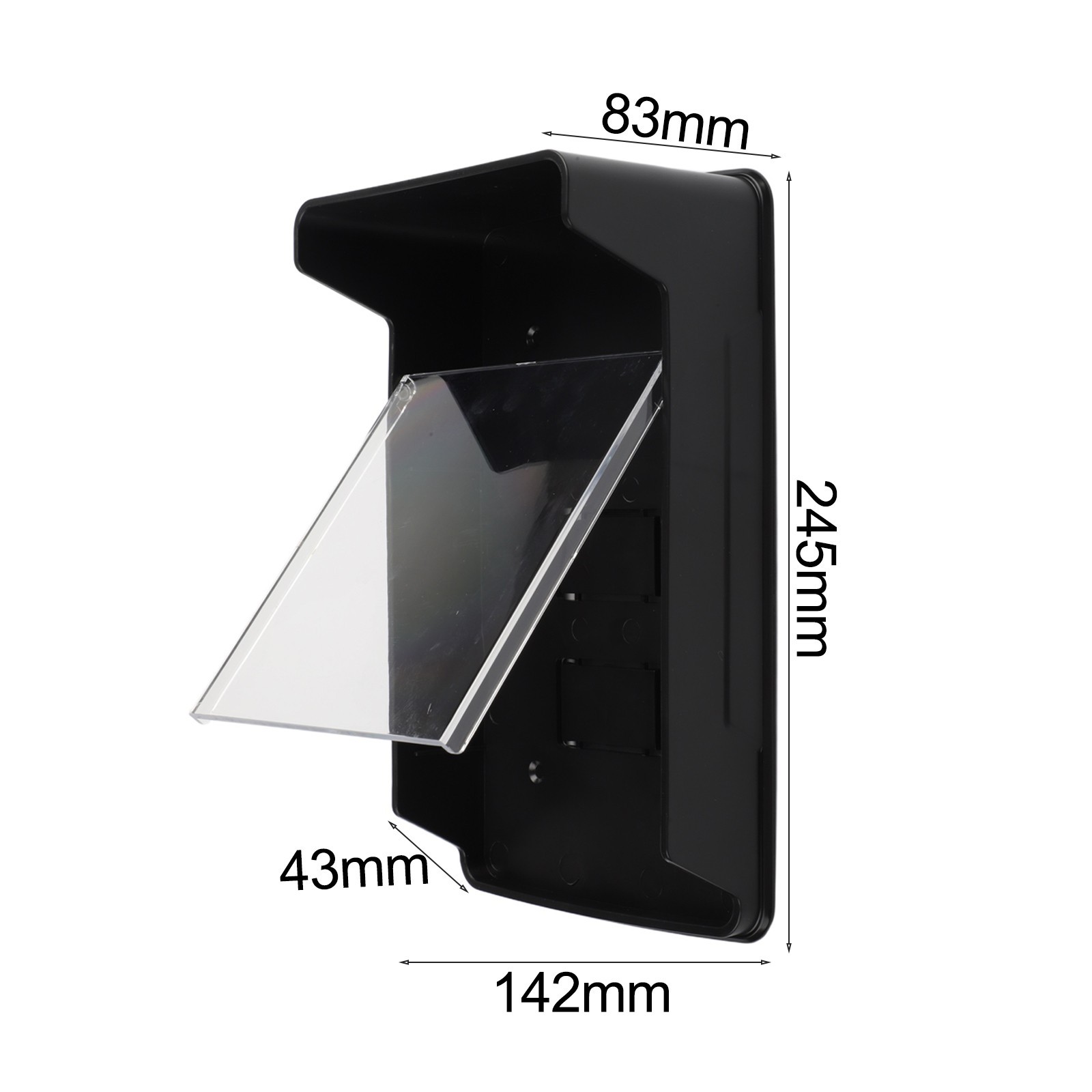 For Access Control Keypad Rainproof Cover Waterproof Sunshade Black ABS