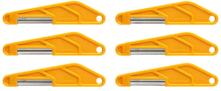 MusicNomad MN668 6-piece Electric Guitar Diamond Coated Nut File Set - Medium