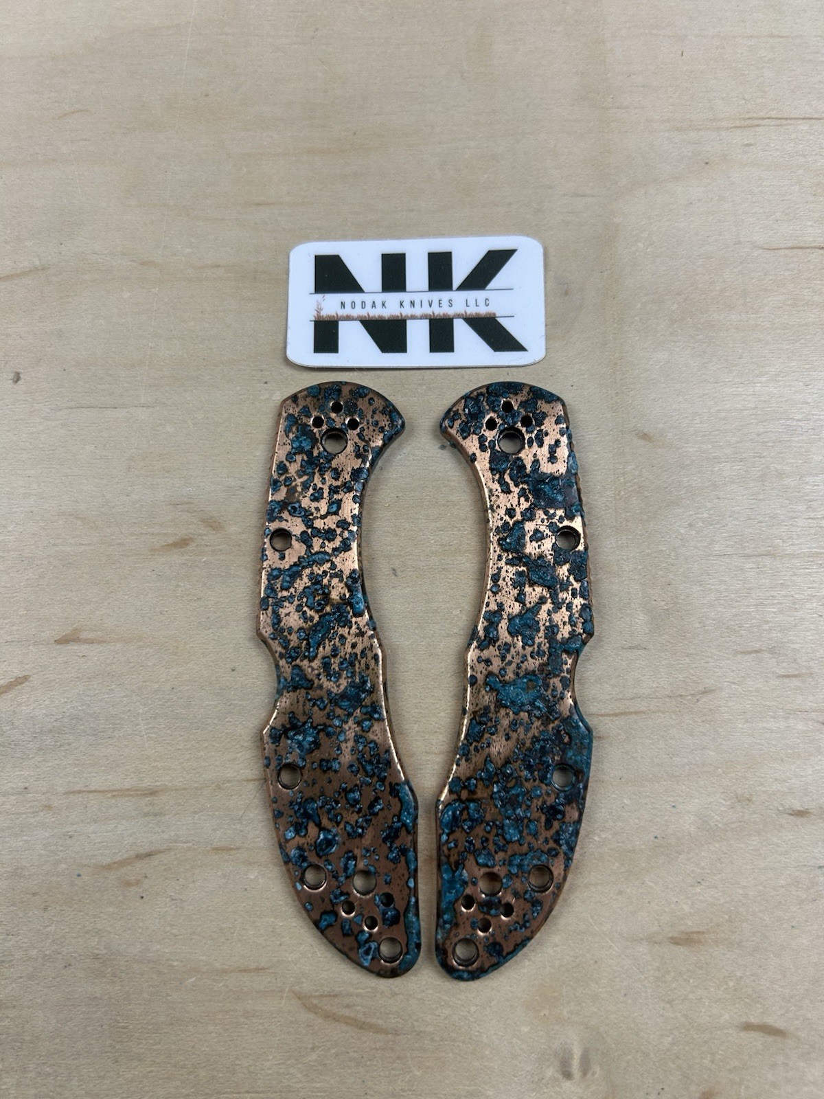 Nodak Custom “Accursed” Shipwreck Copper Spyderco Delica 4 Handle Scales