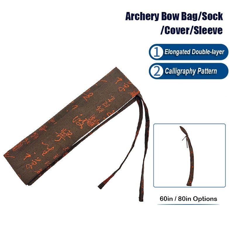 Archery Bow Bag Longbow Recurve Compound Bow Cover Sleeve Calligraphy 150 200 cm