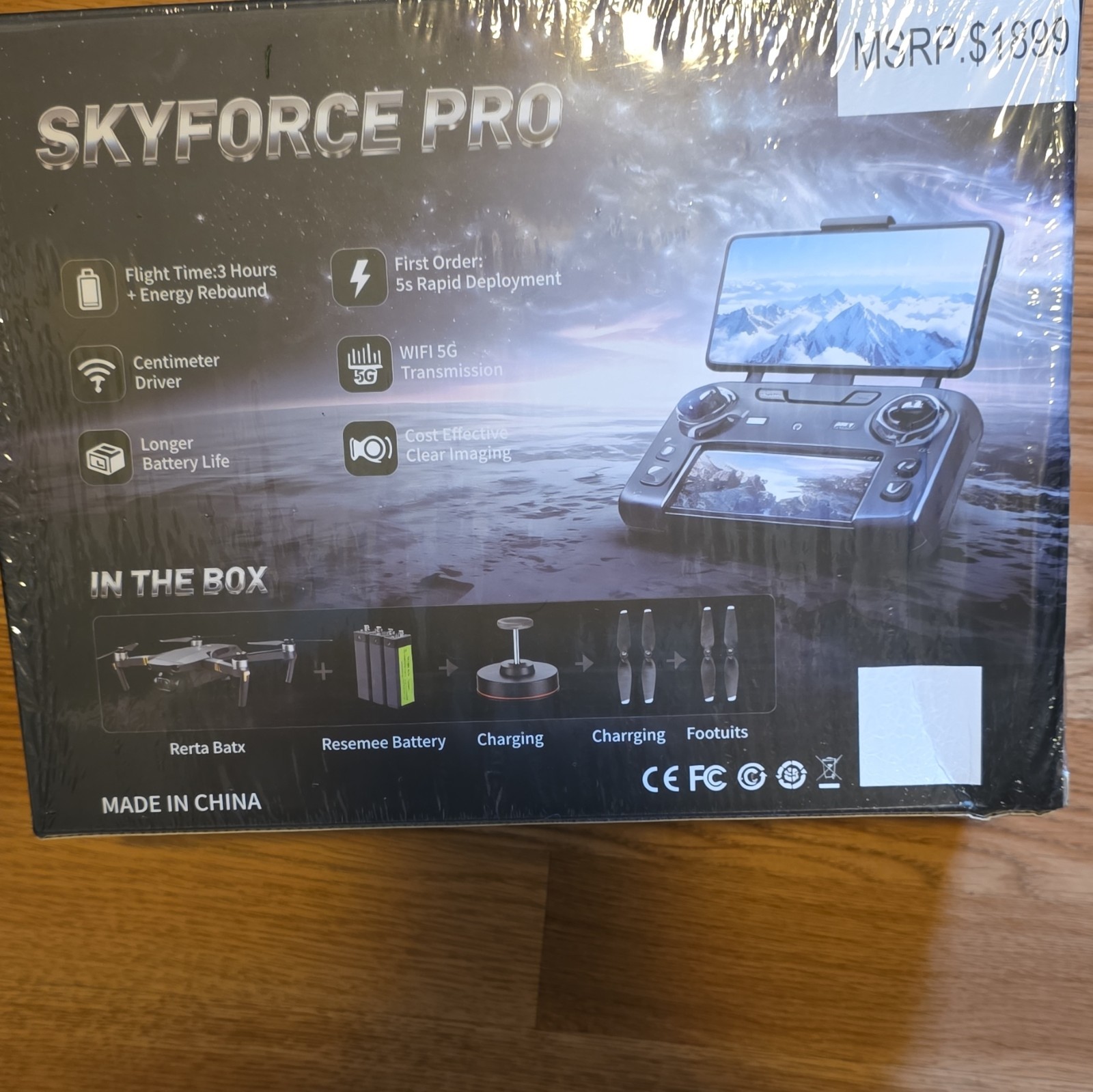 Skyforce Pro Foldable Drone 8K Video Recording WiFi 5G 3-Hour Max Flight Time