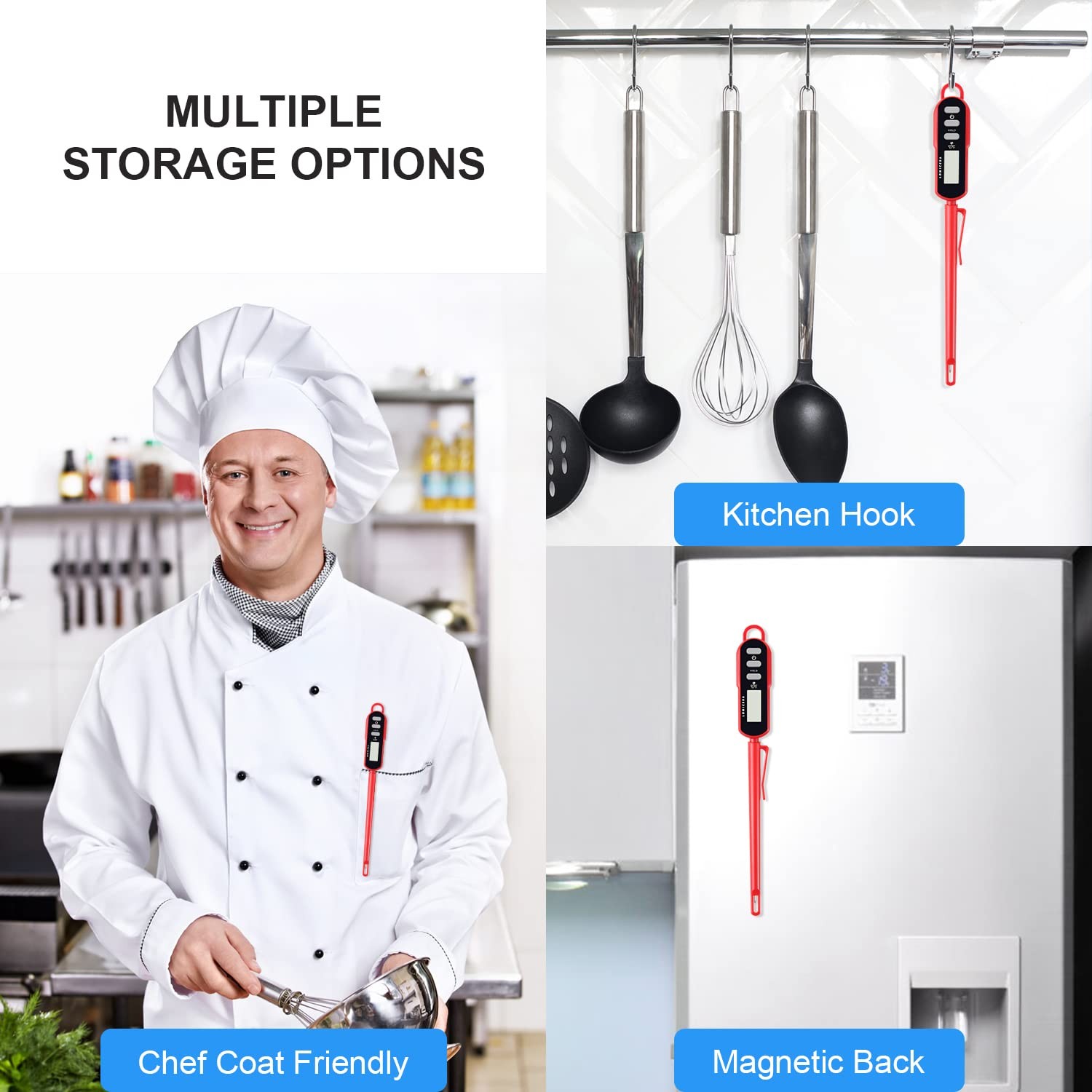 Lonicera Digital Cooking Thermometer for Bread Baking, 5" Probe, Instant Read...