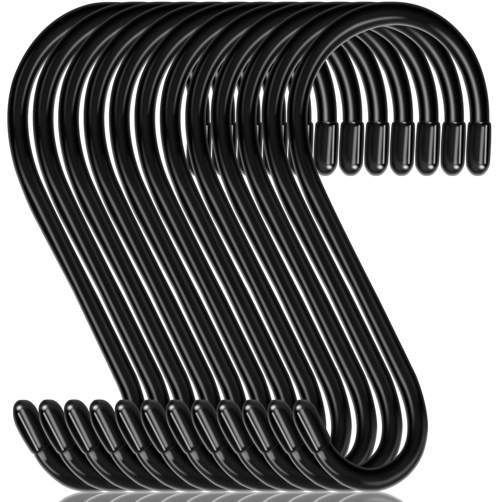 DINGEE 12 Pack 6 Inch S Hooks,Large S Hooks Vinyl Coated Heavy Duty S Hook fo...