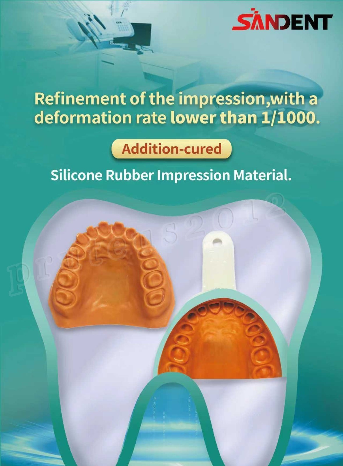 SANDENT Putty Regular Set Dental Impression Material Base & Catalyst 2 Scoops
