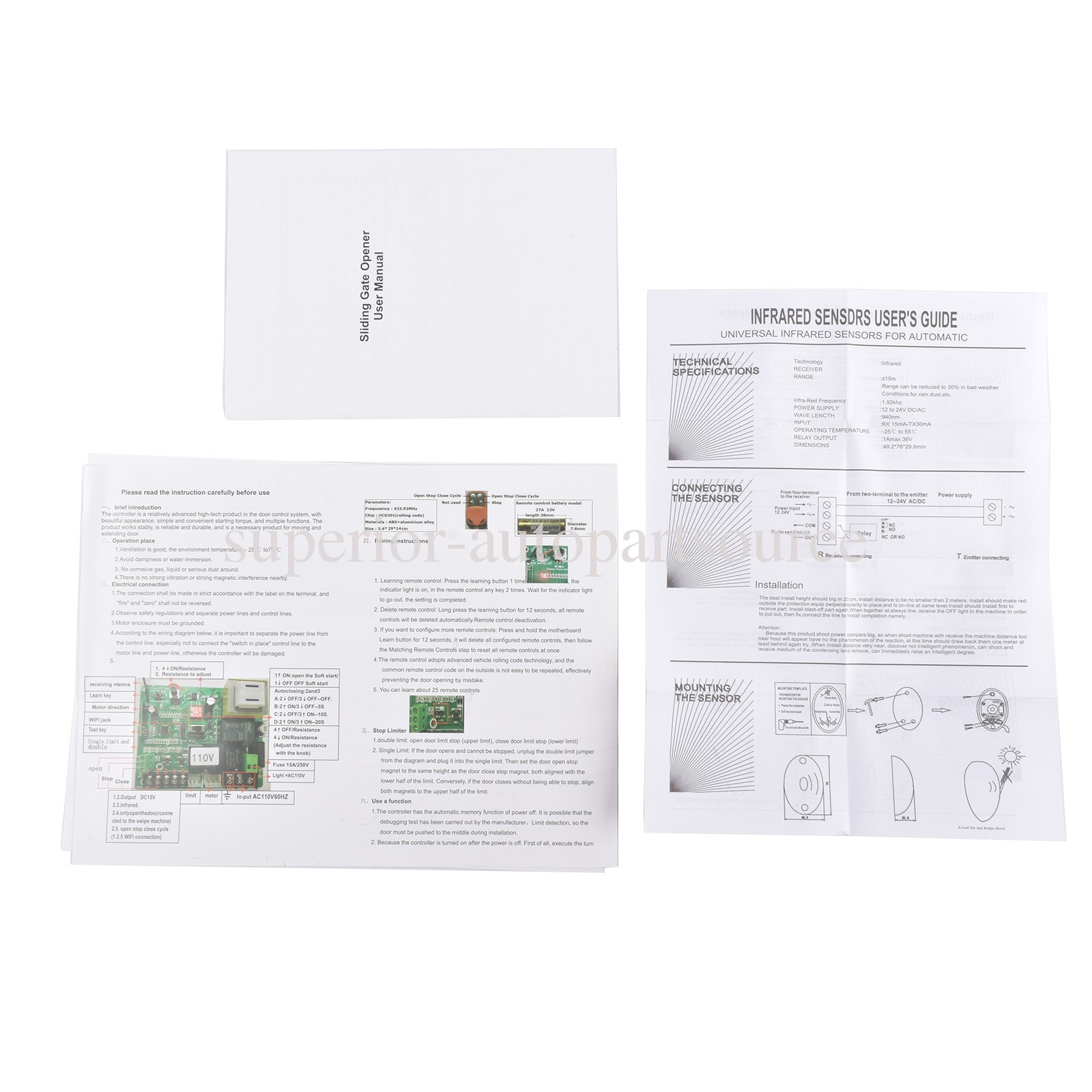 Gate Operator Hardware Security System Kit with APP Controls for Sliding Gate