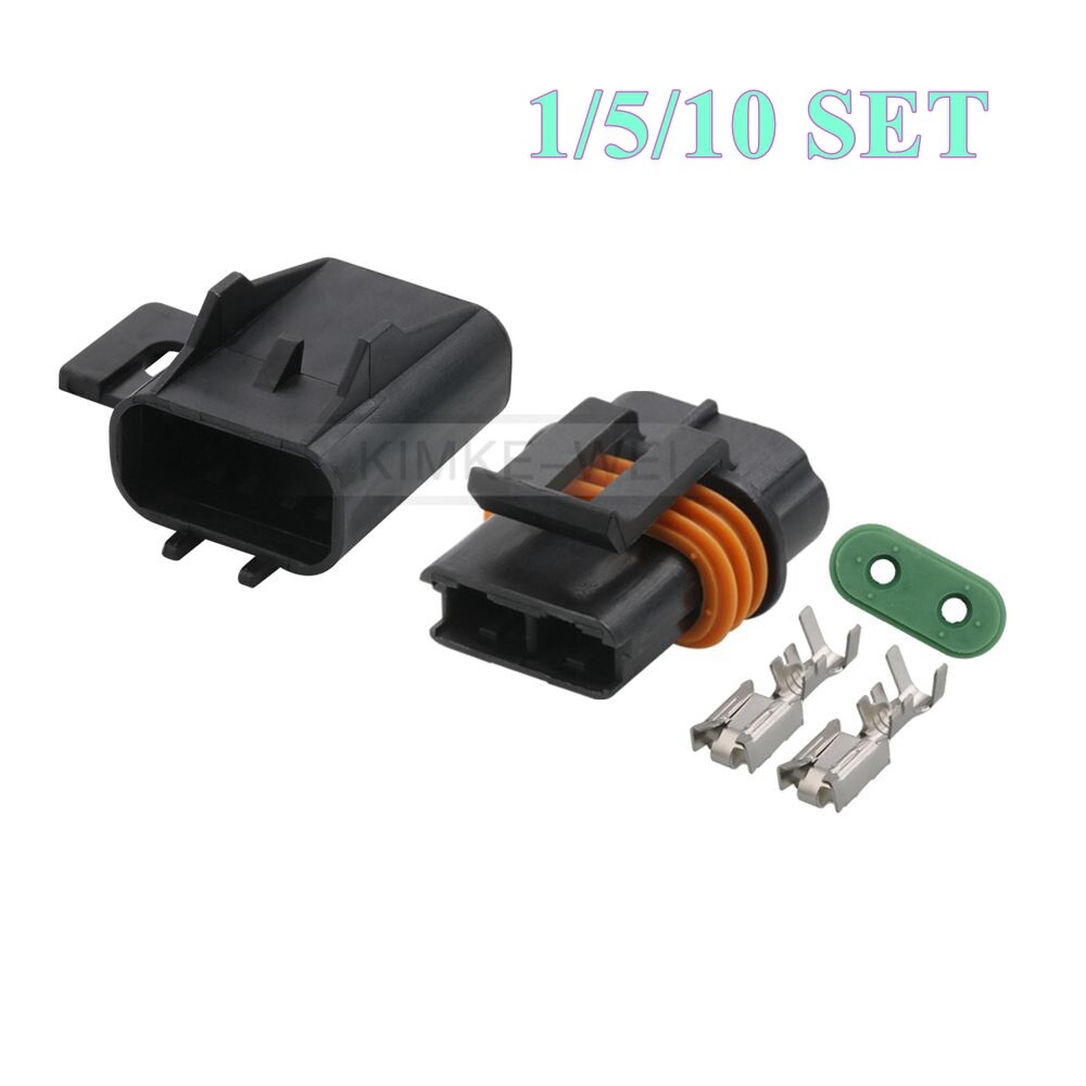 2 Pin Delphi Metri-Pack 630 Series ATO Fuse Holder Female Connector Plug Kit New