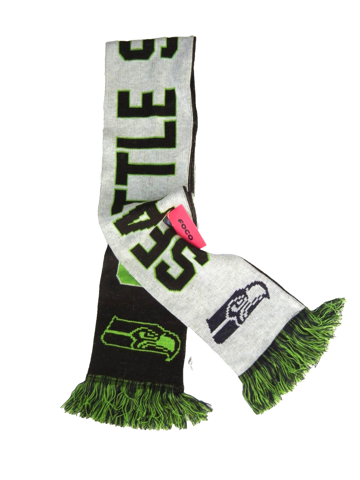 SEATTLE SEAHAWKS Blue/White NFL FOOTBALL WINTER SCARF Warm Team Fan Ski Gear NEW