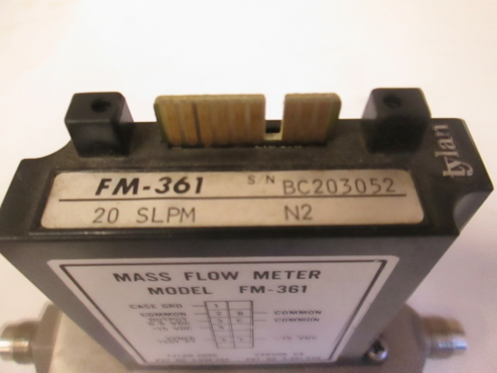 Tylan FM-361 Mass Flow Controller MFC, 20 SLPM, N2, 1/4" MVCR