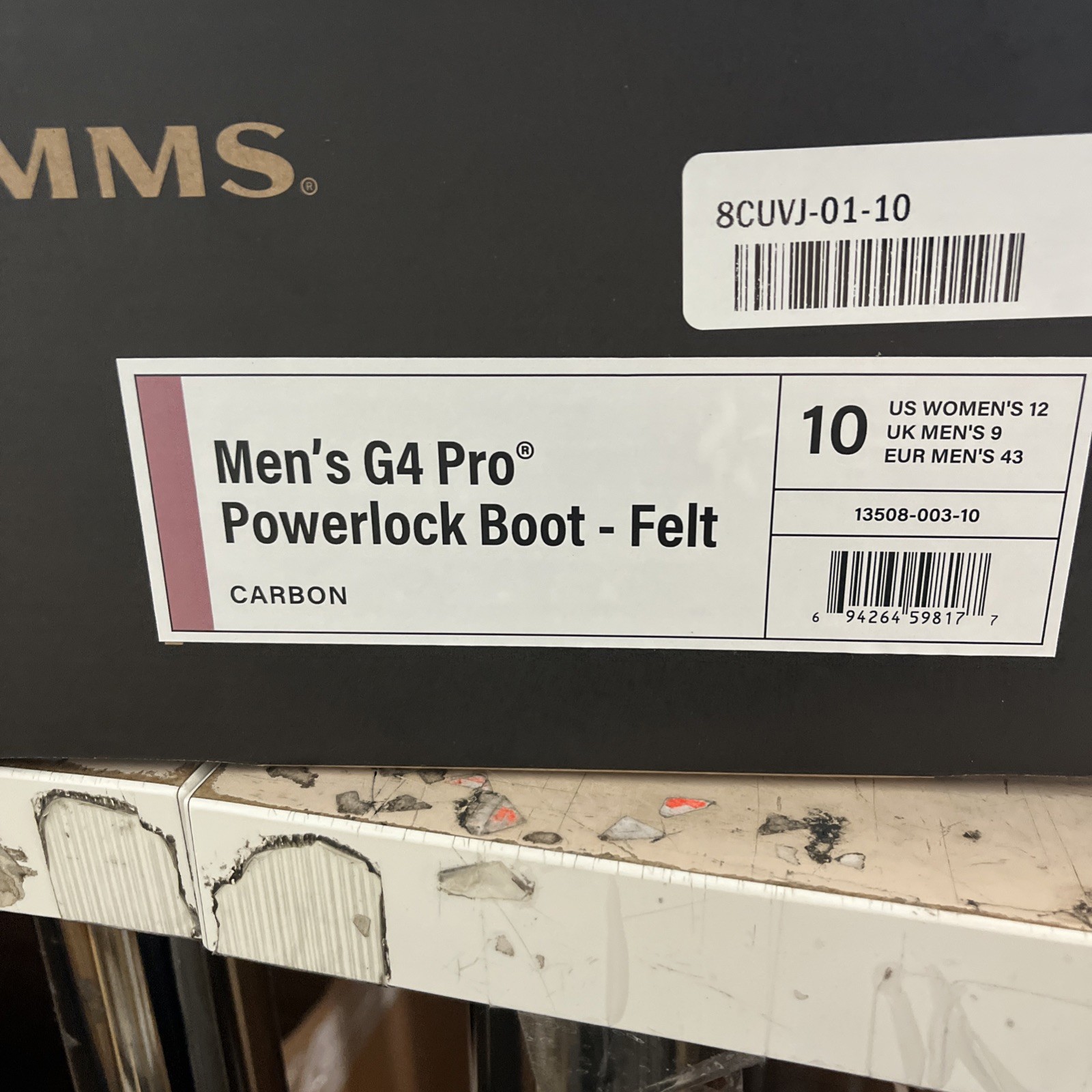 Simms G4 Pro Powerlock Men's Boots Carbon 10 New In Box Felt