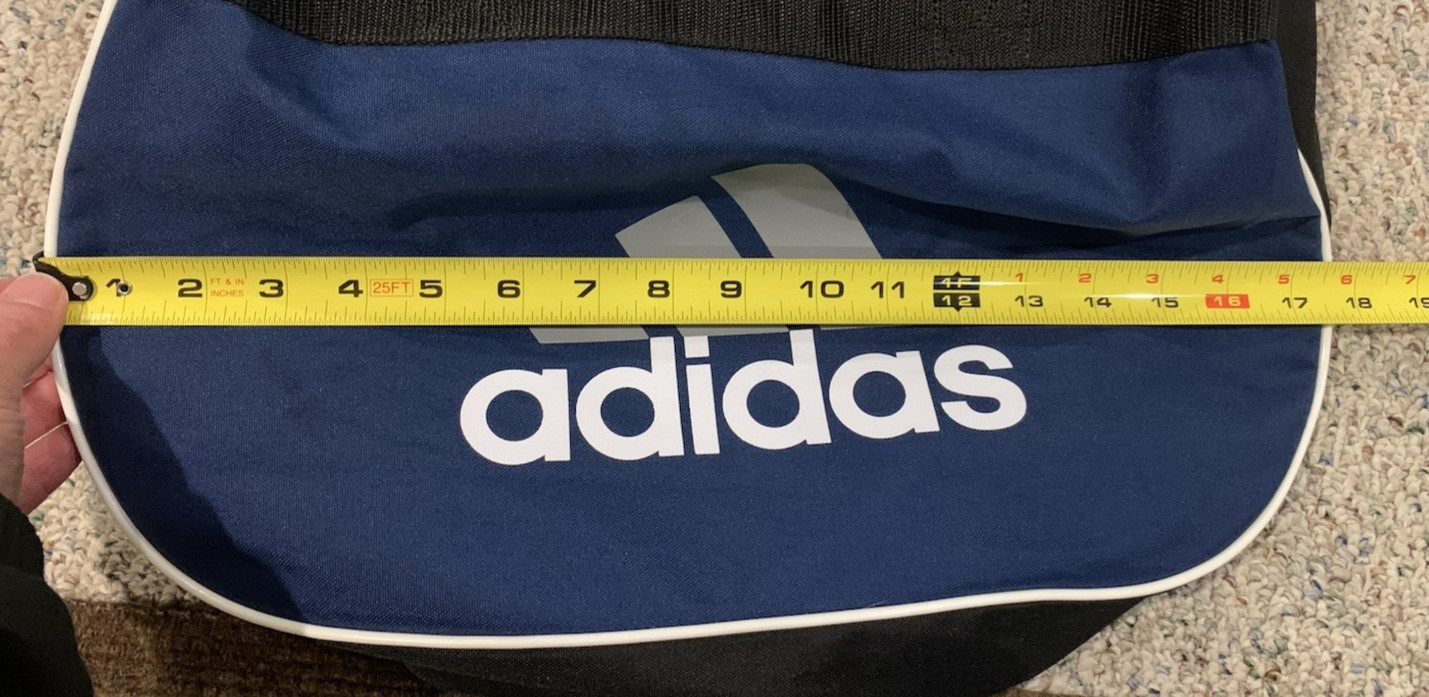 adidas Unisex Gym Duffel Bag Navy Blue 1 Main Compartment 17.5"x15"x9.5" *Flaw