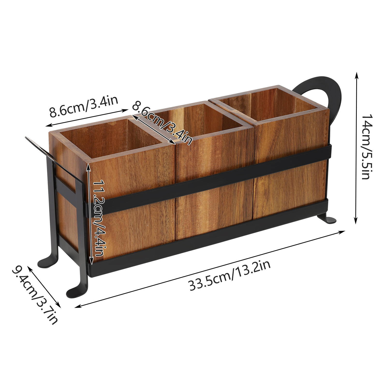 Utensil Cutlery Holder Wooden Utensil Organizer Rustic Kitchen Utensil Organizer