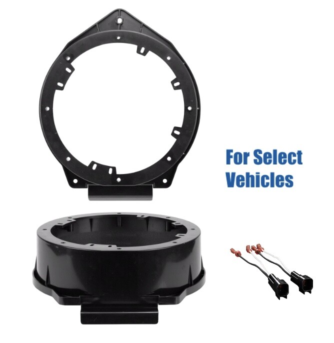 6 6.5" Front Door Speaker Adapter Plates + Wire for 2010-2015 Chevrolet Camaro