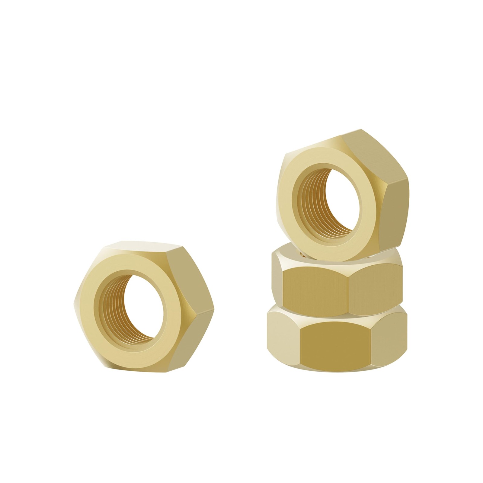 4PCS M16-2 Brass Hex Nuts Metric Coarse Thread Hexagon NutISO 4032 Class 4.8