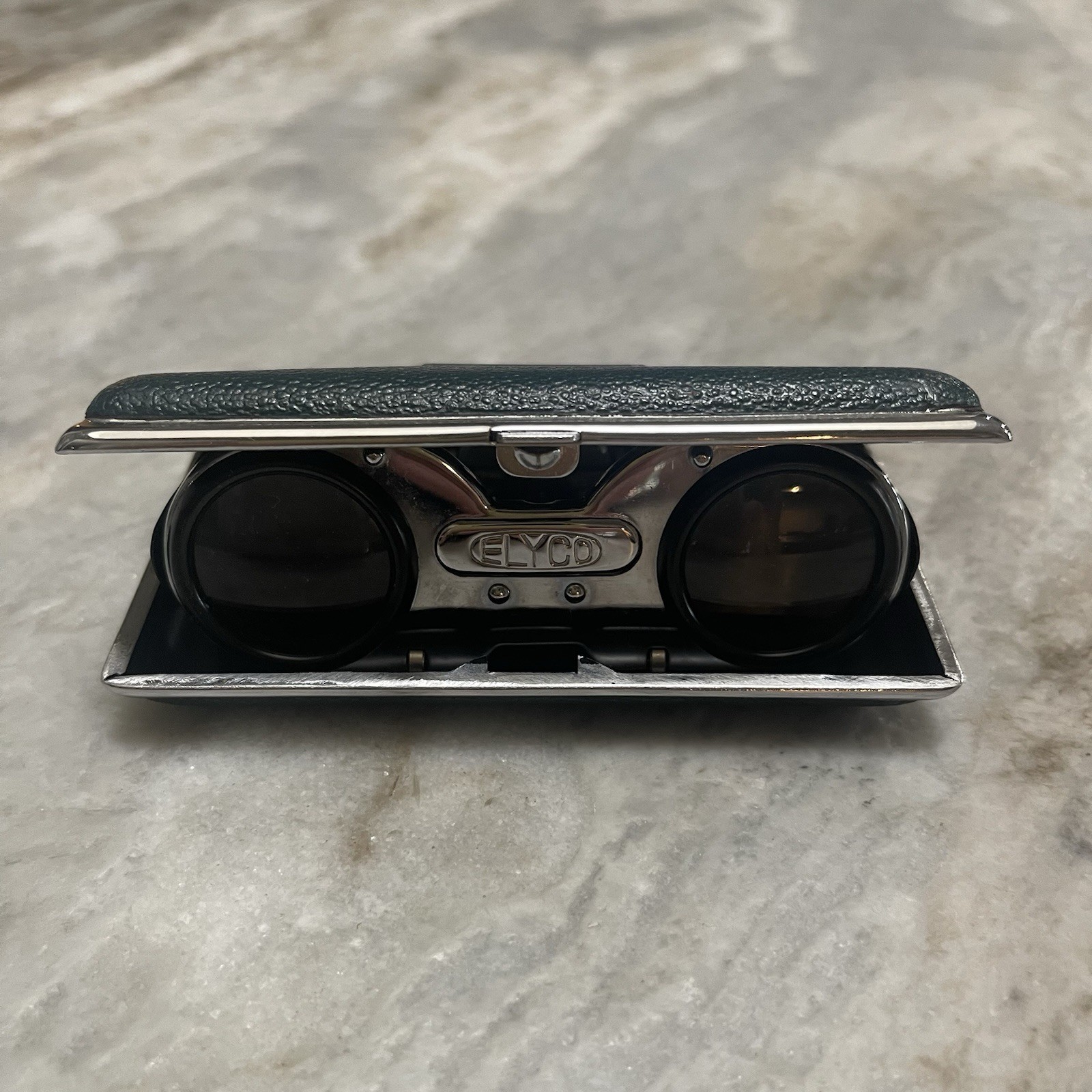 Vintage ELYCO Collapsible Opera Glasses with Box-Blue