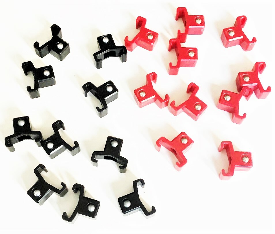 40 GOLIATH INDUSTRIAL ABS 1/2" RED & BLACK REPLACEMENT SOCKET RACK RAIL CLIPS
