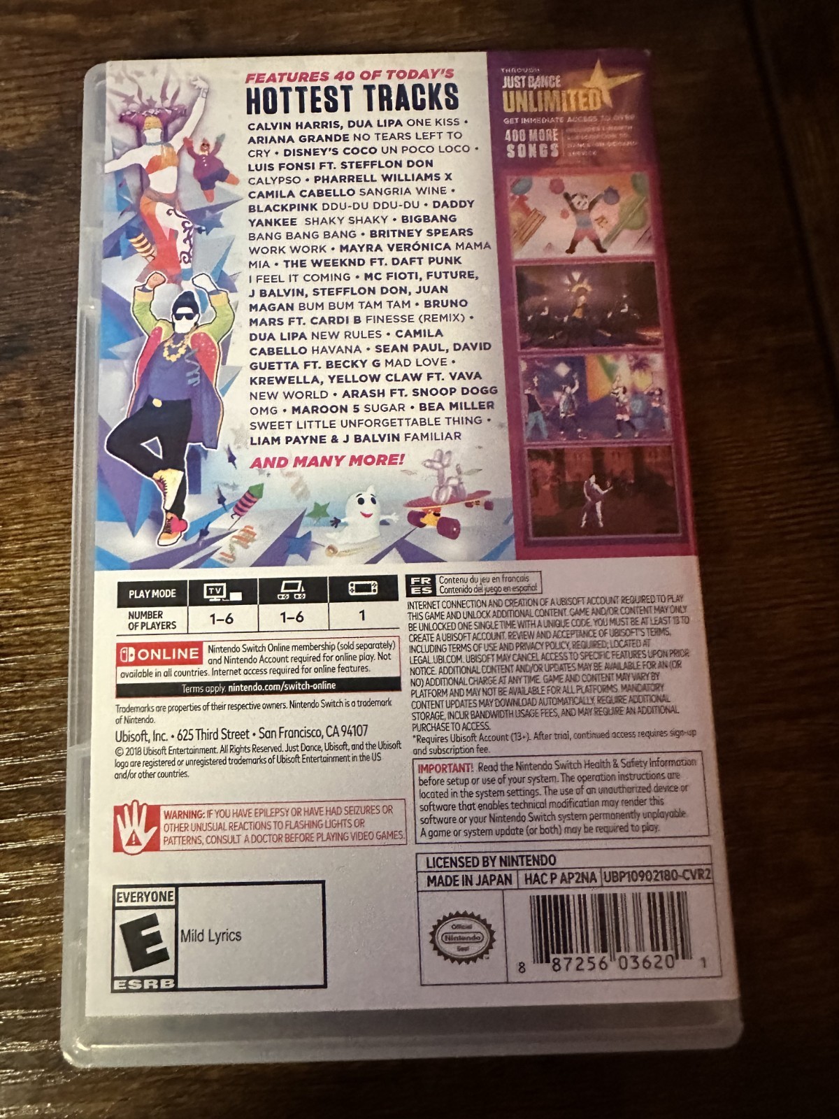 Just Dance 2019 Nintendo Switch Case Empty