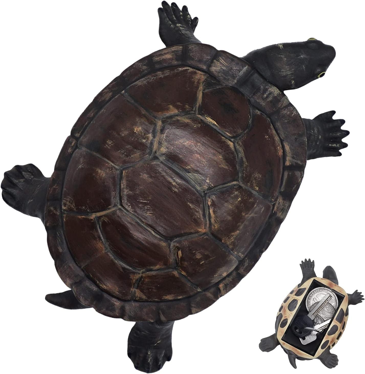 Spare Key Hider Turtle Shape Garden Decoration Safe Holder for Outdoor Yard Larg