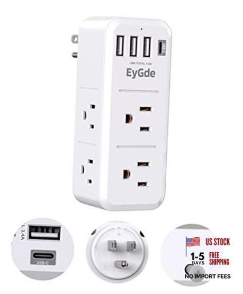 Multi Plug Outlet Extender Surge Protector 1700J, Wall Power Strip with 1 Pack