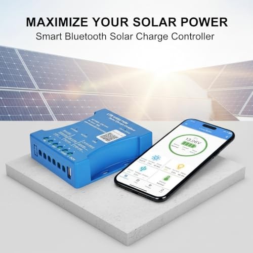 20A Bluetooth Solar Charger Controller 12V/24V - Intelligent Regulator - Solar