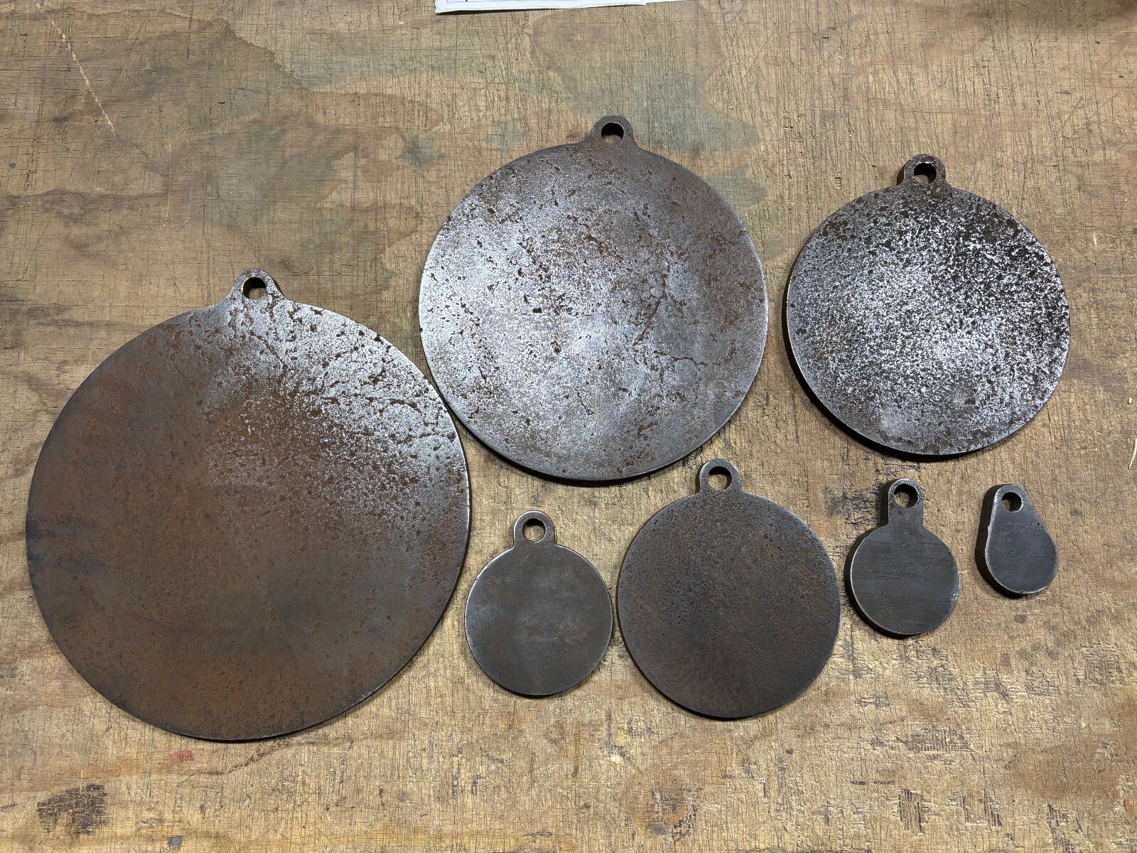 AR500 1/2" Steel Shooting Target Hanger 7pc Set 2,3,4,6,8,10,12" Surplus Blemish