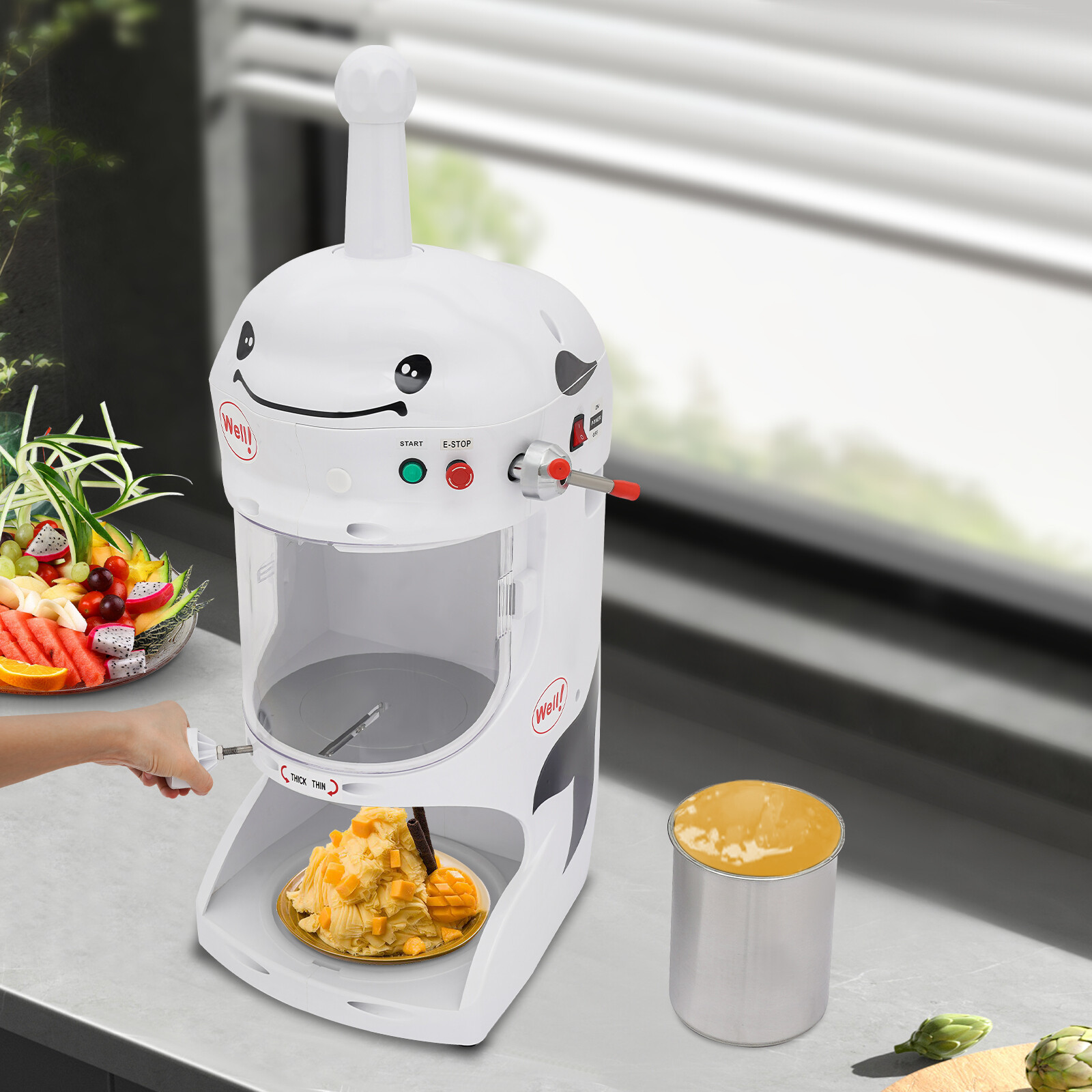 Ice Cub Shaved Ice Machine Commercial Ice Shaver Snow Cone Maker Premium 350W