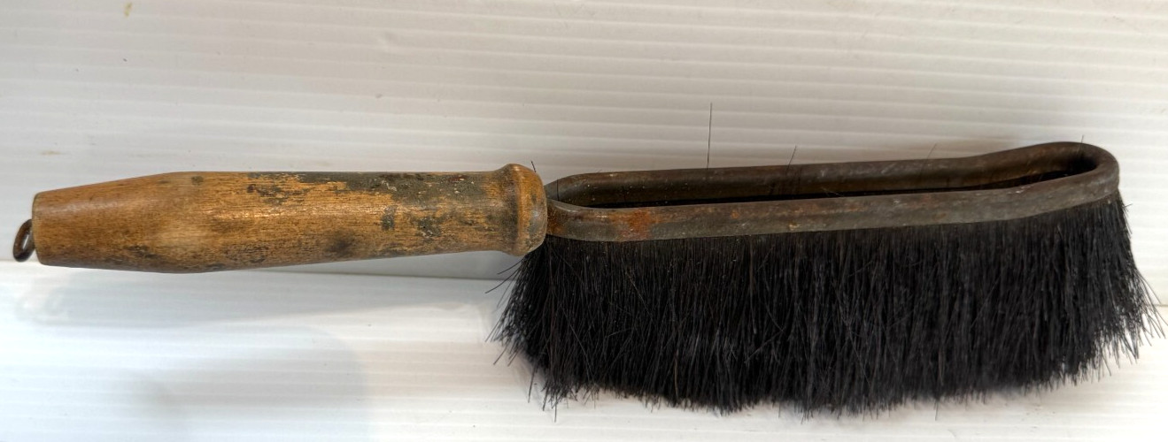 Vintage 12" Rustic Horse Hair Farmhouse Fireplace/Machinist Brush