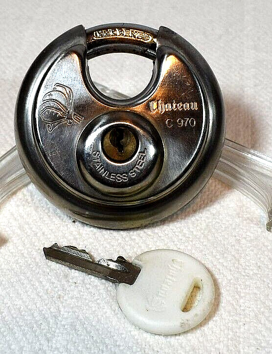 CHATEAU Stainless Steel Hardened Padlock w/Key Security Storage Lock #C 970