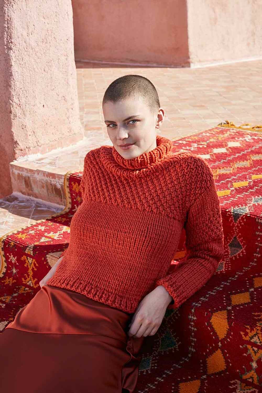 Pullover - Lang Yarns Fire - Model Package Knitting Package With Instructions
