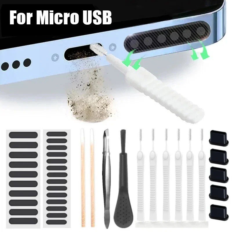 66PCS Mobile Phone Speaker Port Dust Removal Cleaner Tool Kit Set For iPhone/Sam