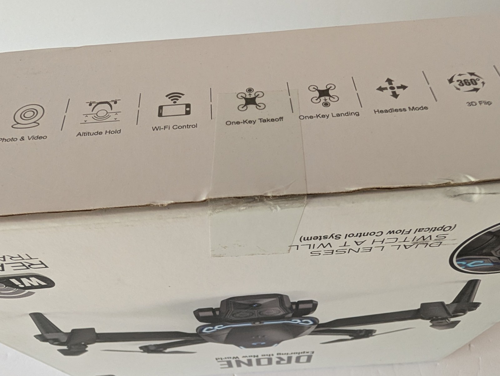 Drone with Dual Lenses Optical Flow Real Time Transmission Smartphone Control