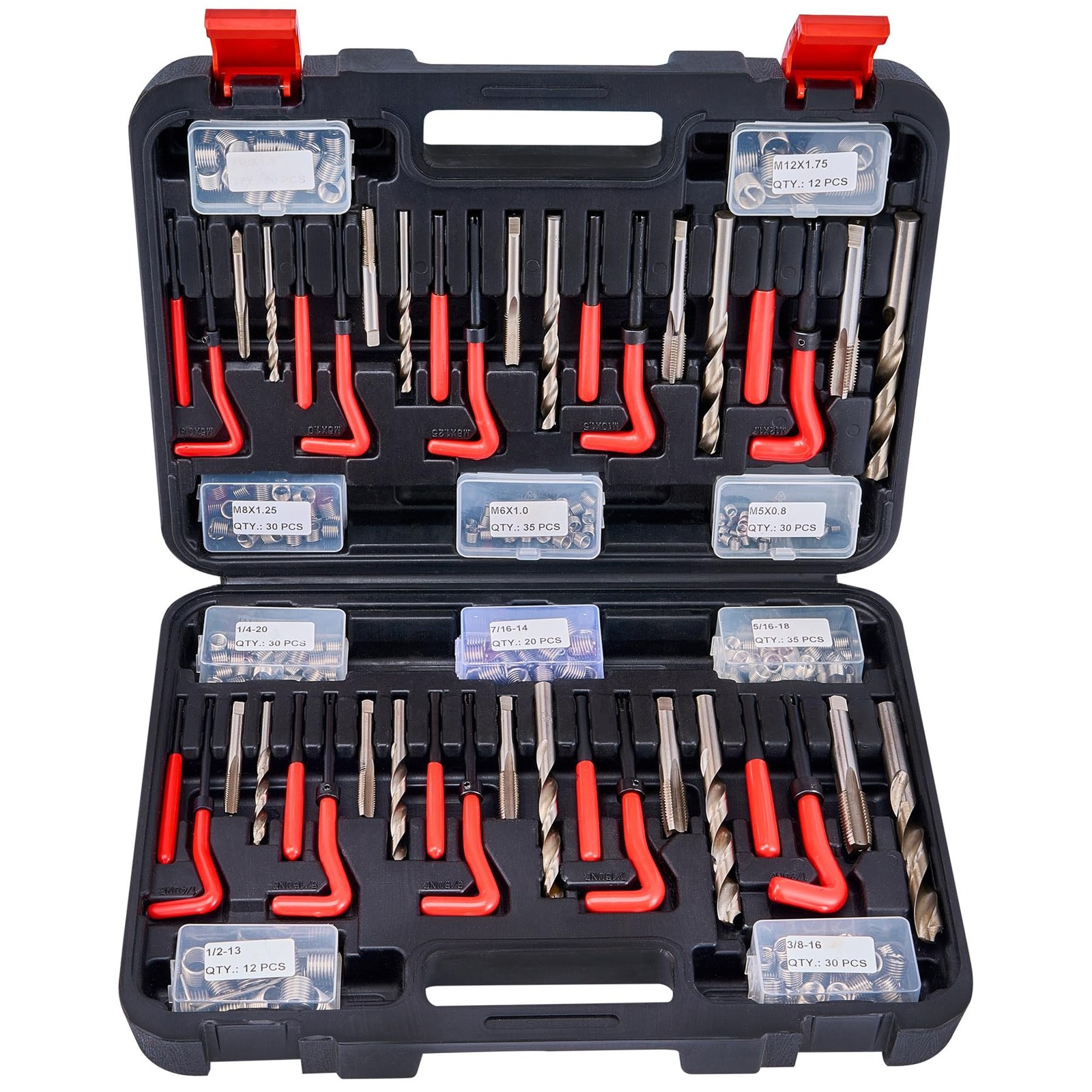 304pcs Thread Repair Kit, SAE and Metric Helicoil Repair Kit, HSS Drill, Thre...