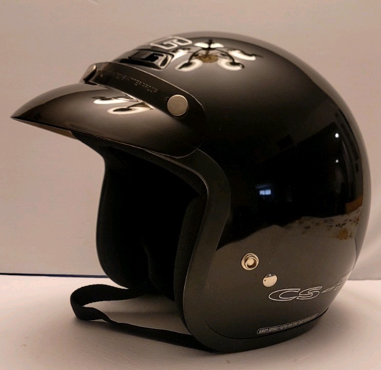 HSC, CS 5 Helmet, Open Face,MEDIUM,  Gloss Black, Pre-owned.