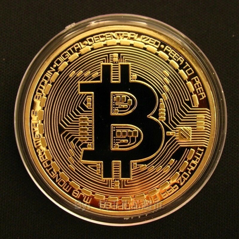 Gold Plated Bitcoin Coin Collectible Gift
