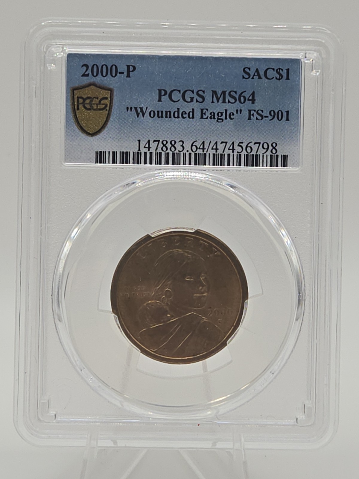 2000-P SAC$1 PCGS MS64 Wounded Eagle FS-901 Sacagawea Dollar #1957