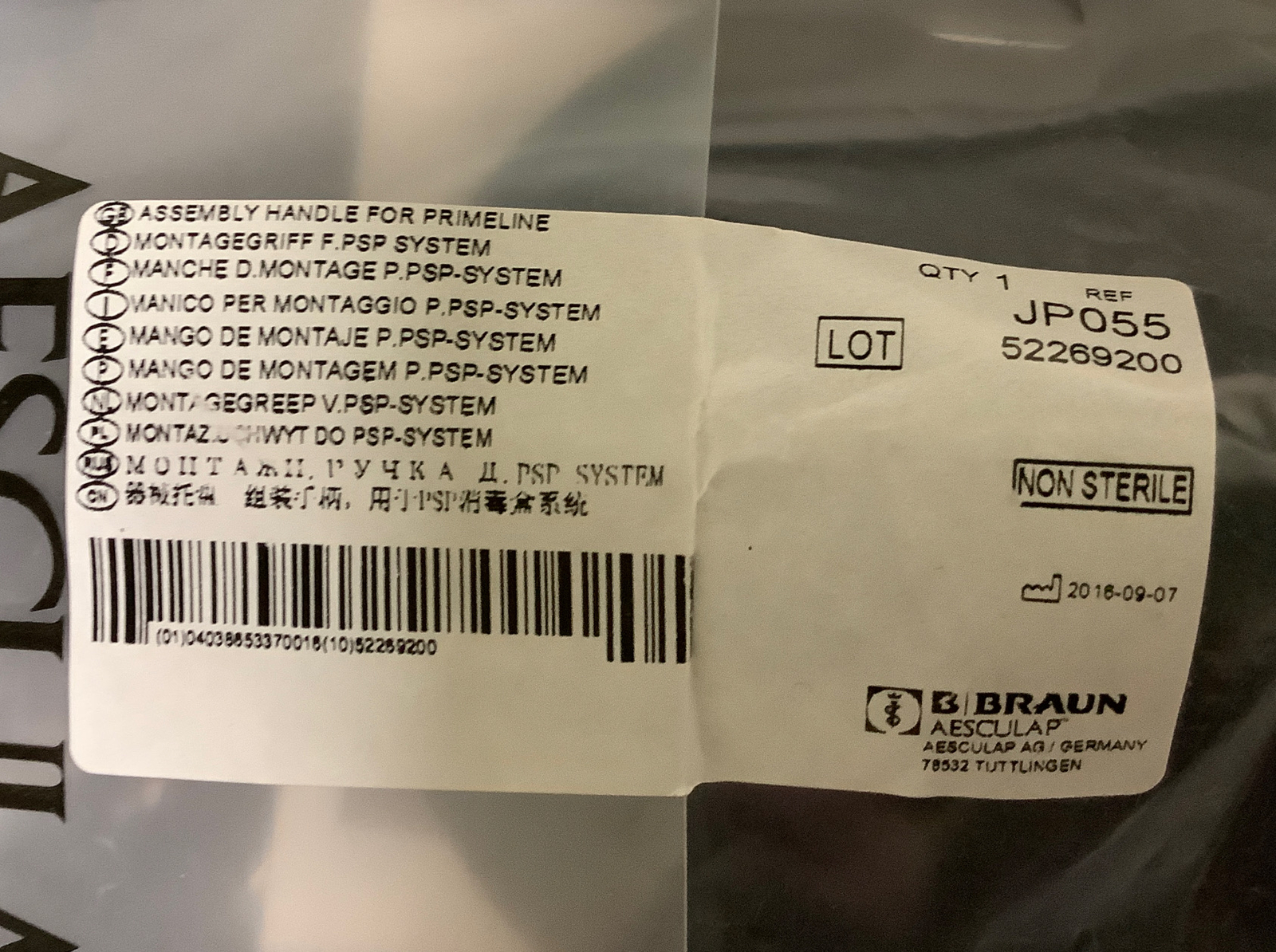Aesculap Assembly Handle for Primeline | Ref JP055