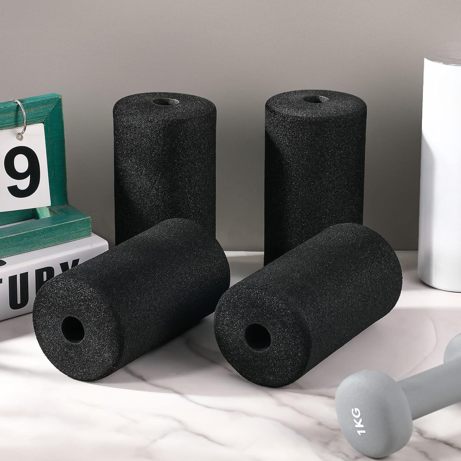 4 Pcs Foam Foot Pad Rollers Buffer Tube Cover for Exercise Machine Home Gym Equi