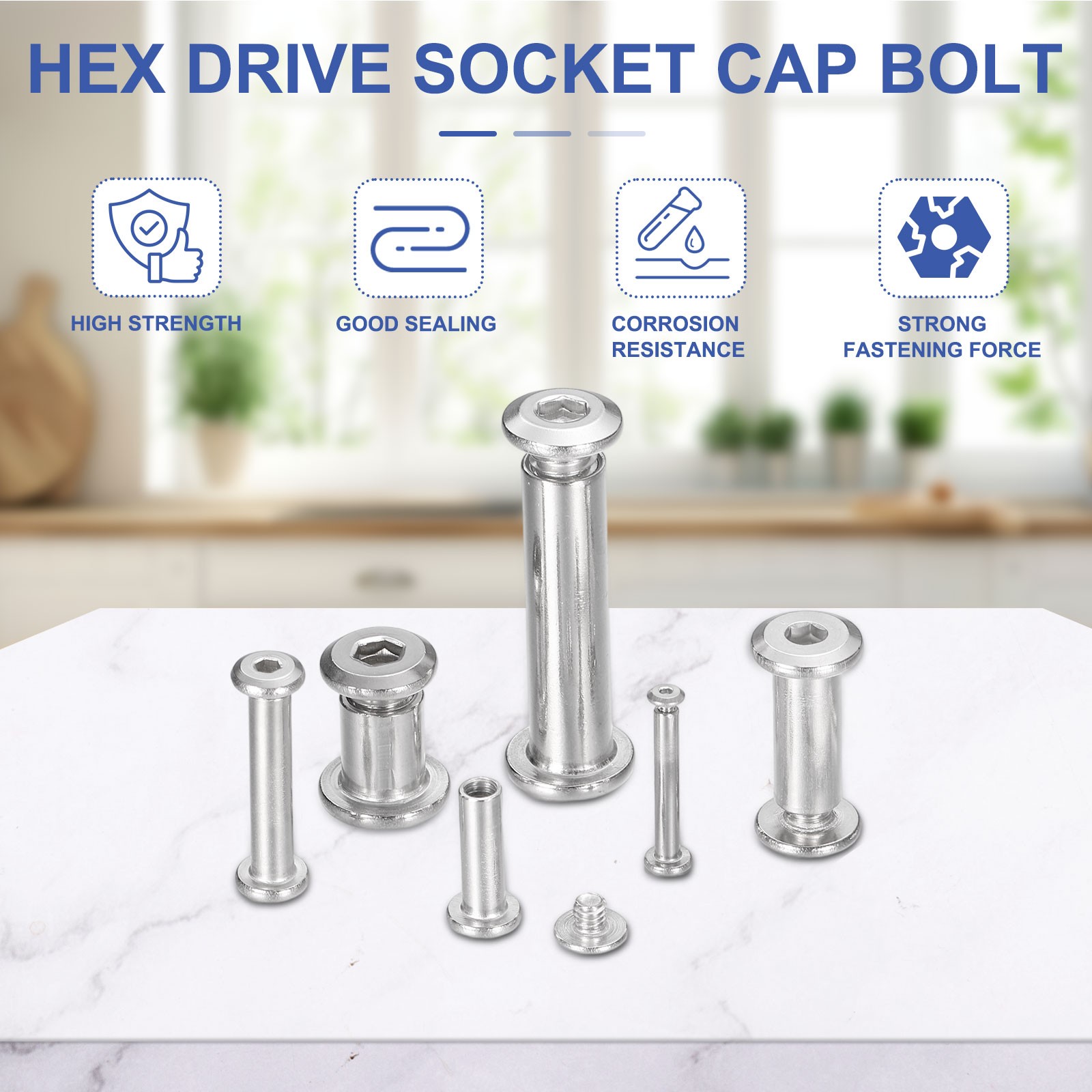 20Pcs M2x3mm Hex Chicago Screws 6mm Binding Posts Socket Cap Bolt Nut Silver
