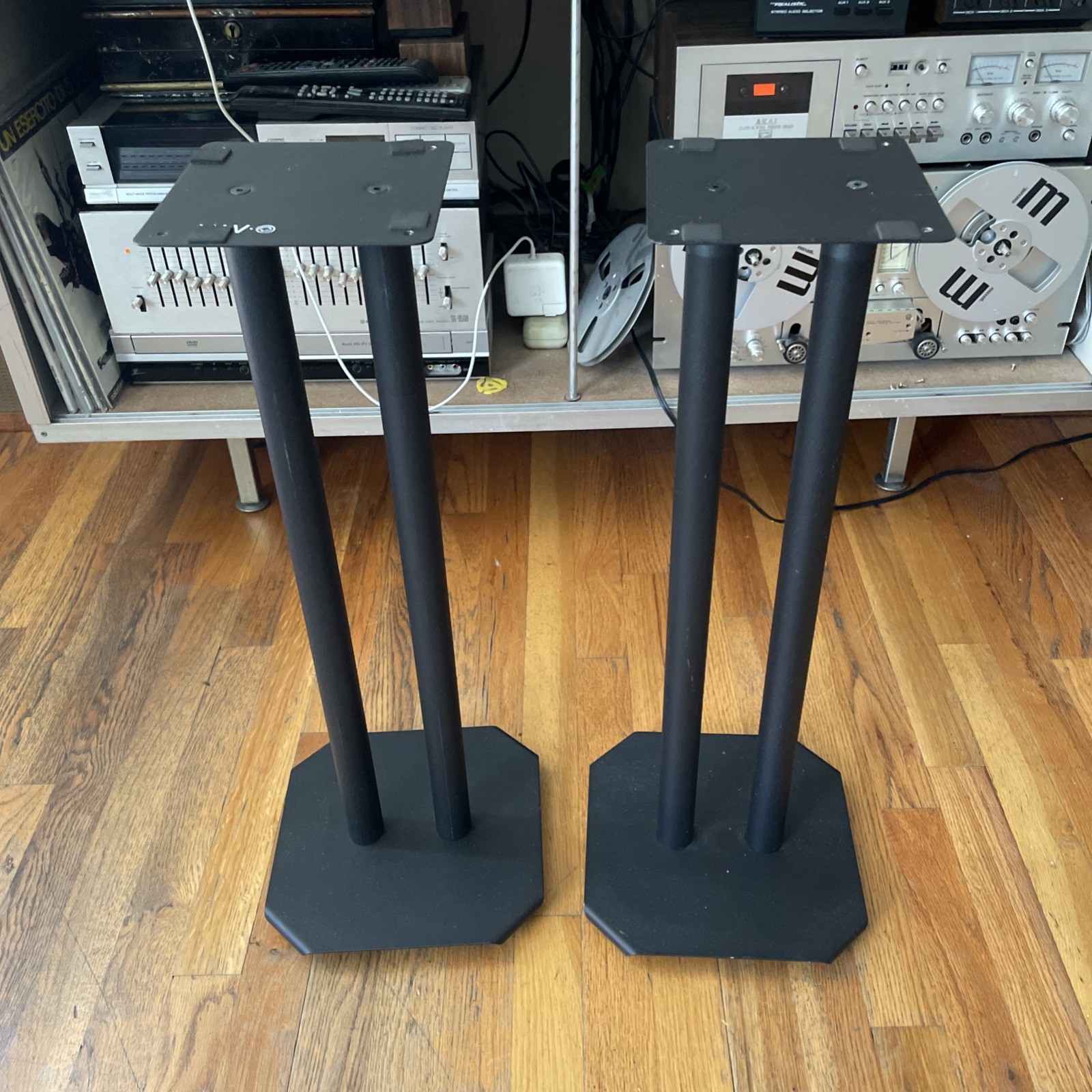 VIVO 25" Speaker Stands Black Metal Set Of 2