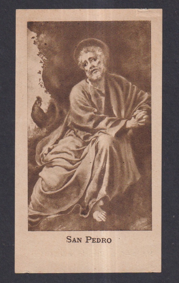 Holy card antique de San Pedro Apostol santino image pieuses estampa