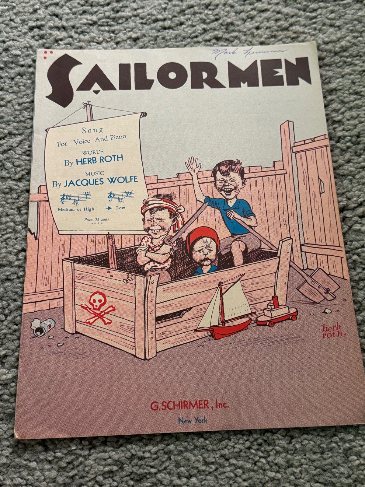 1932 Sailormen Sheet Music Herb Roth Jacques Wolfe