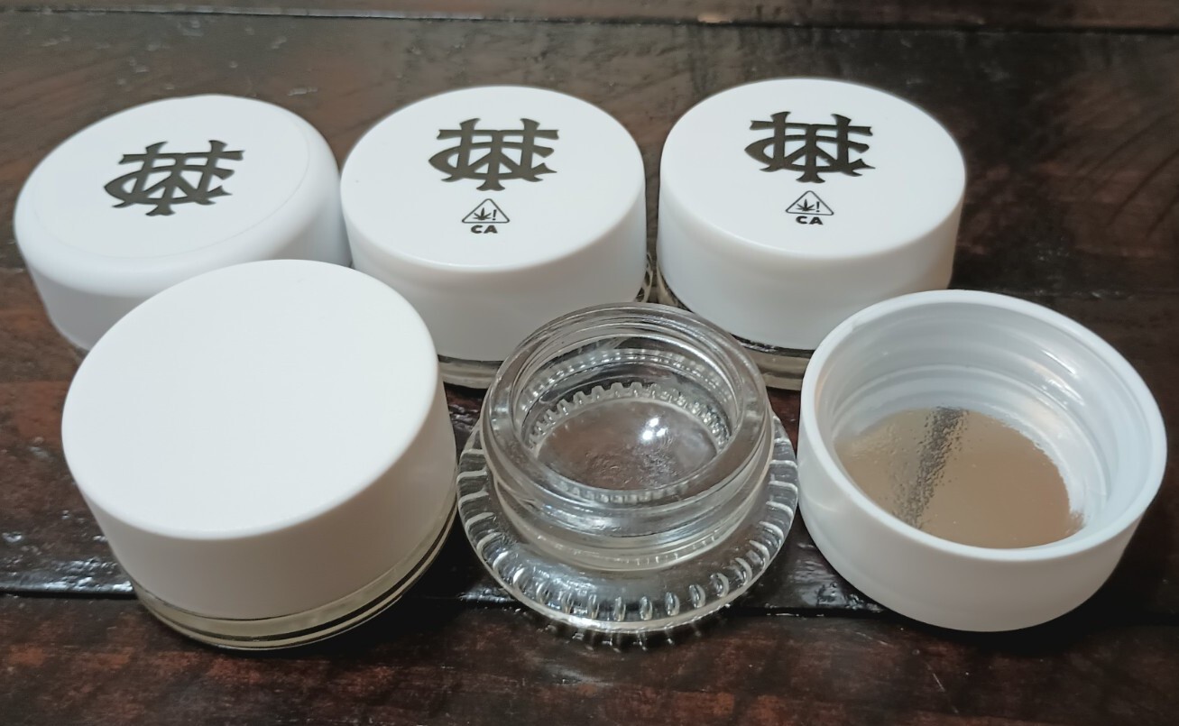 5 Pack Circular 9ml Glass Concentrate Jars With White Lids / Child Resistant