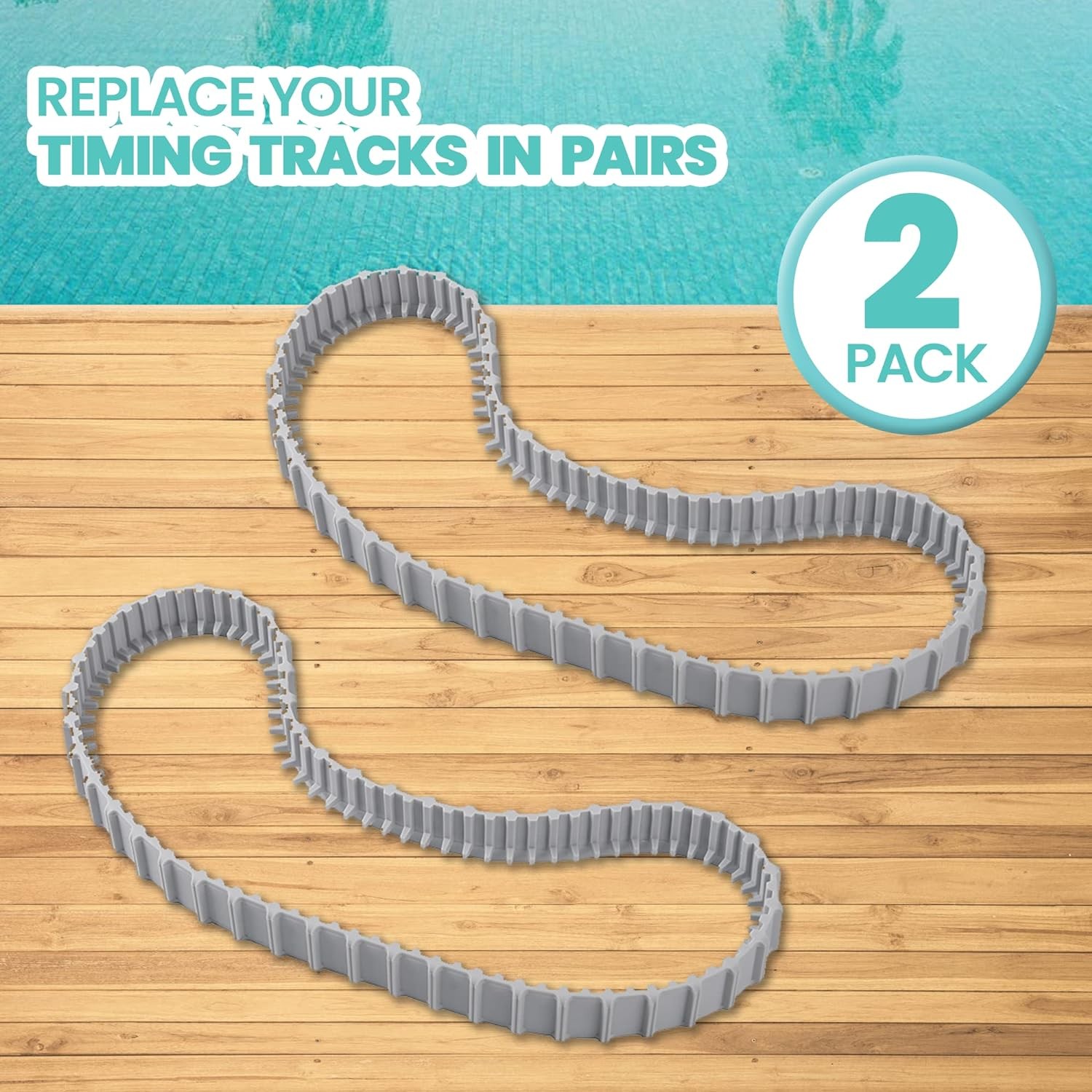(2 Pack) Replacement Gray Tracks for Maytronics Dolphin 9983152-R2,