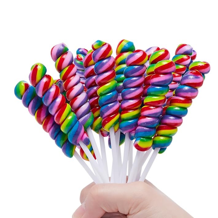 Large Swirl Lollipops Individually Wrapped Lollipops 30 PCS- Rainbow Candy