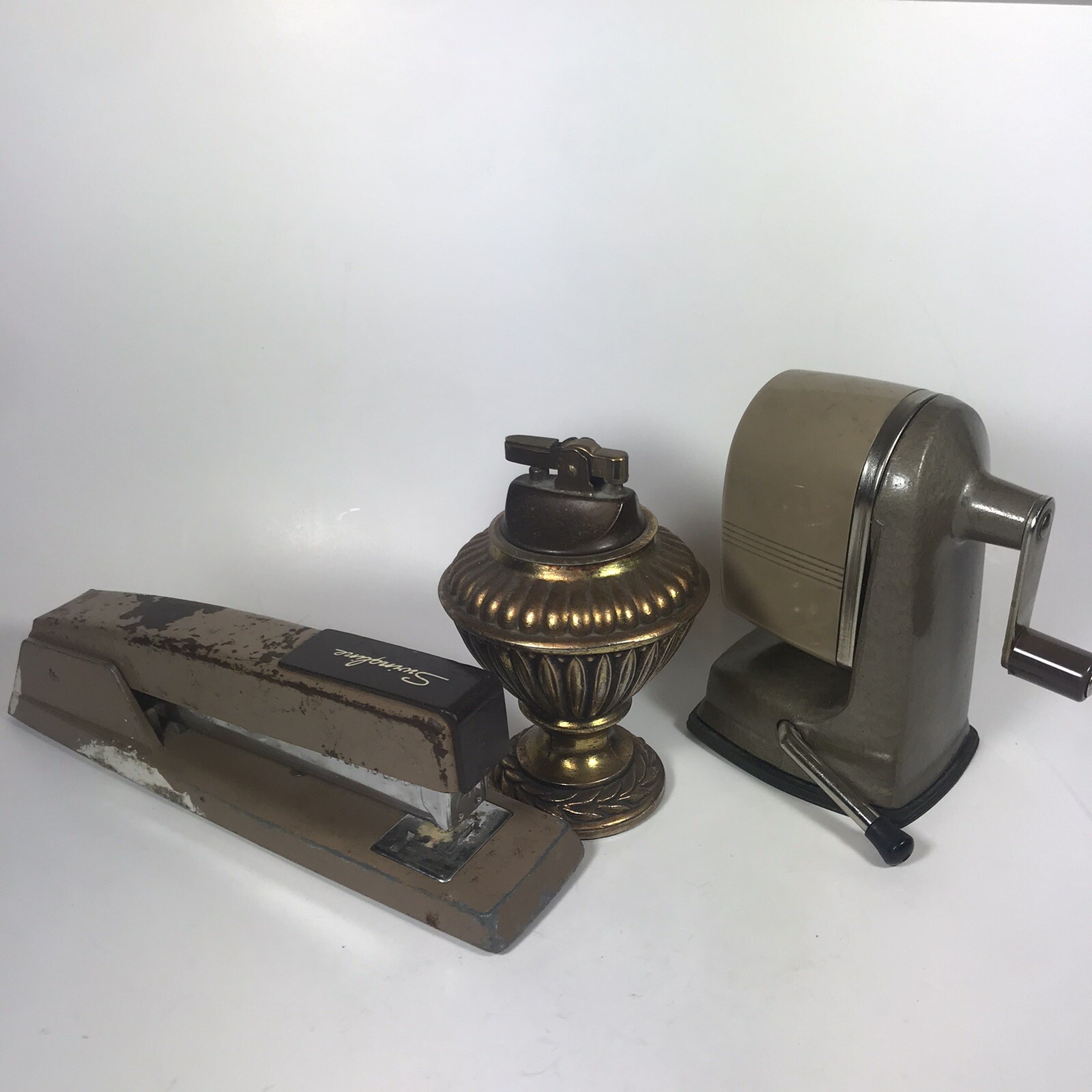 Vintage Desk Lighter Stapler Pencil Sharper Swingline Apsco