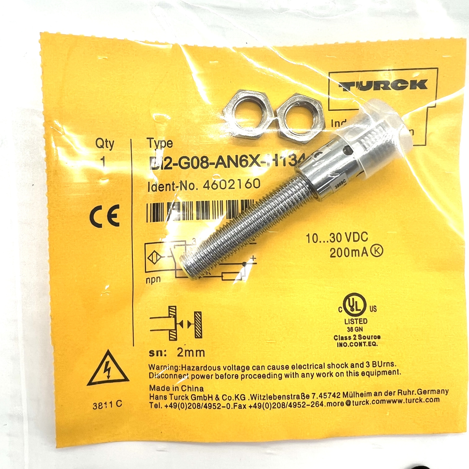 NEW Turck #BI2-G08-AN6X-H1341 Inductive Proximity Sensor Switch US
