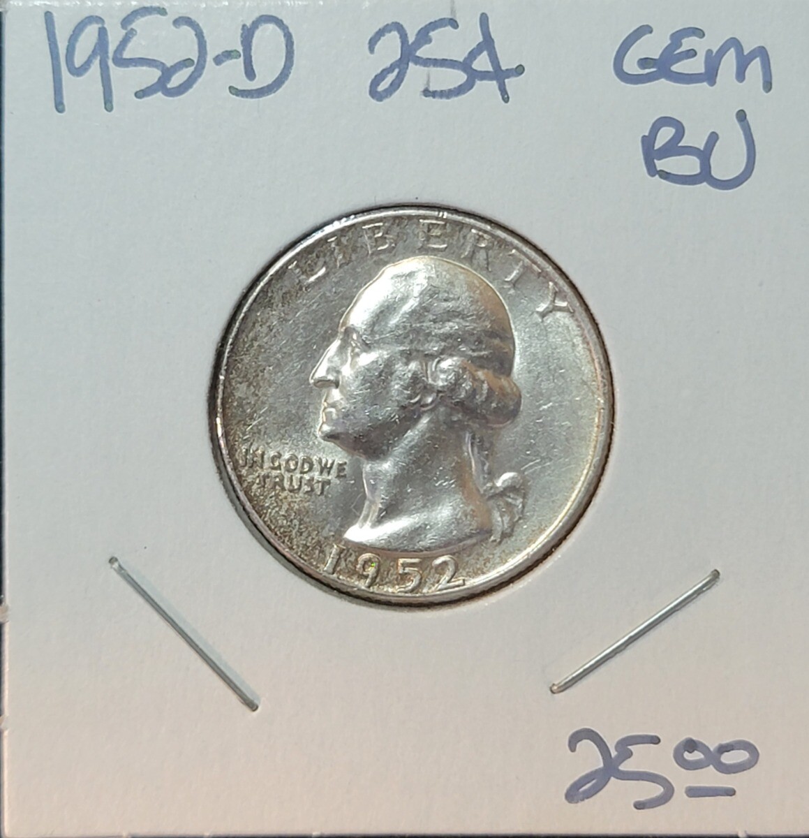 1952 D 25C Uncirculated