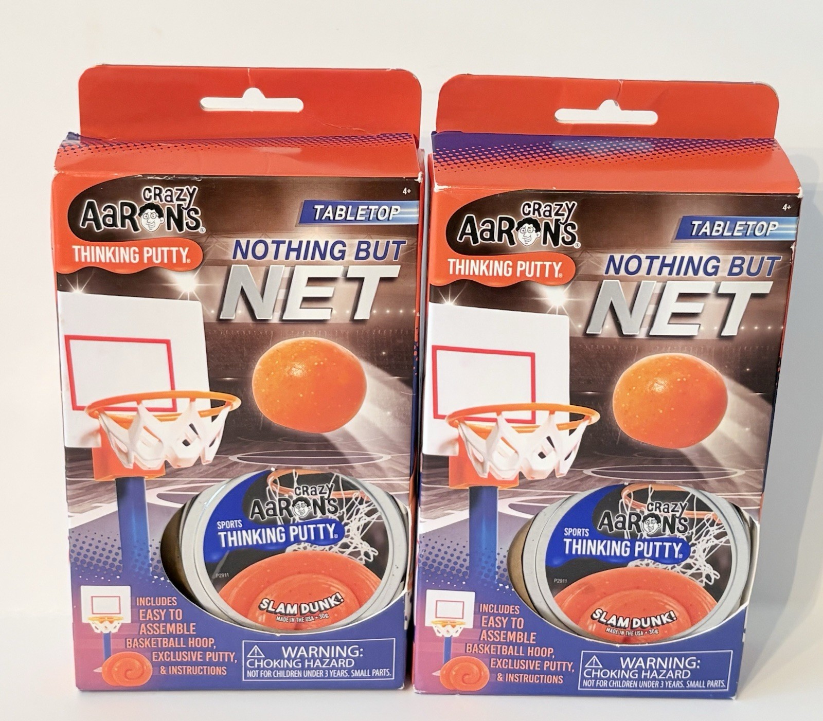 Lot 2 Aaron's Crazy Thinking Putty Nothing But Net Tabletop Basketball NEW NIP
