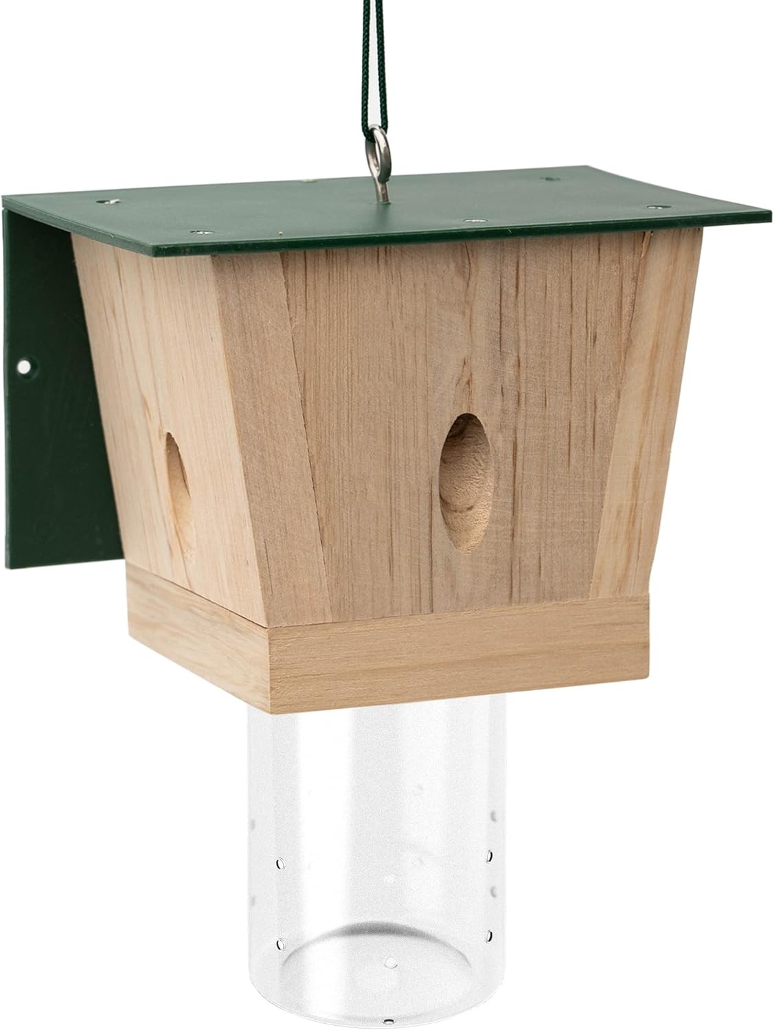 Carpenter Bee Trap for Outside - Green Pentroof Shed Style Nature Hanging Wood..