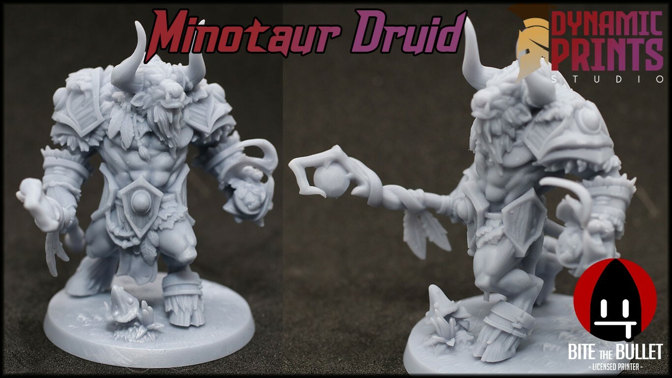 Druid - Minotaur Monster Bite the Bullet Unit 32mm Fantasy Fantasy D&D Tauren