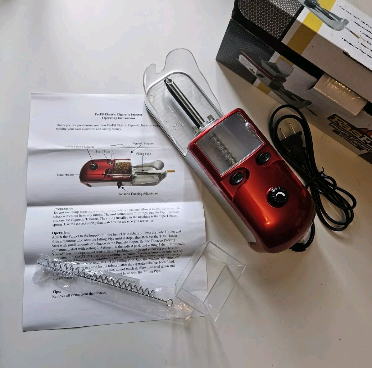 FasFil Cigarette Rolling Machine Electric Automatic Tobacco Roller Injector LN